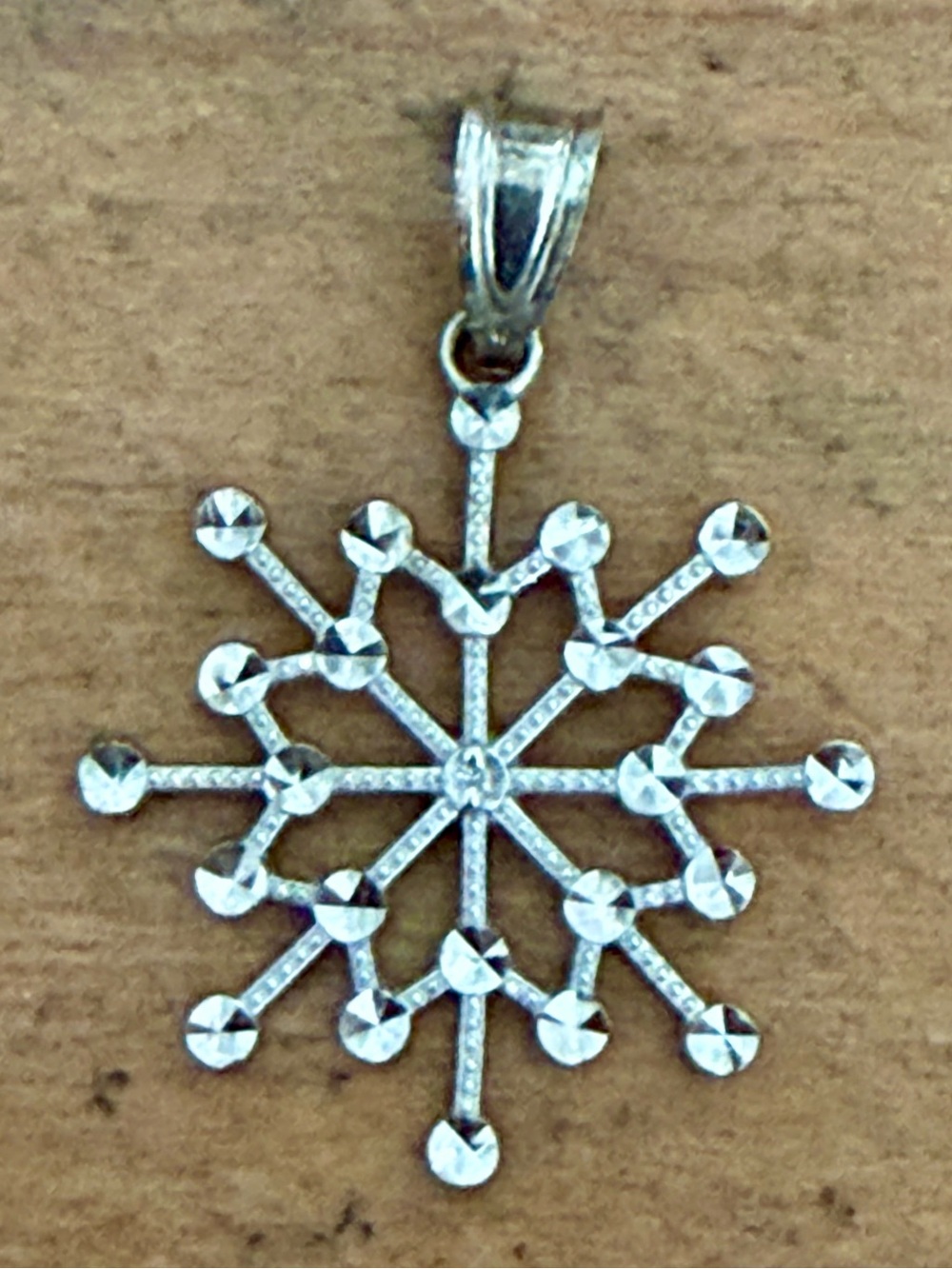 VINTAGE BOLIVIAN 925 STERLING SILVER SNOWFLAKE PENDANT / CHARM